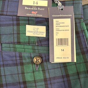 Vineyard Vines Green and Blue Plaid Breaker Pants